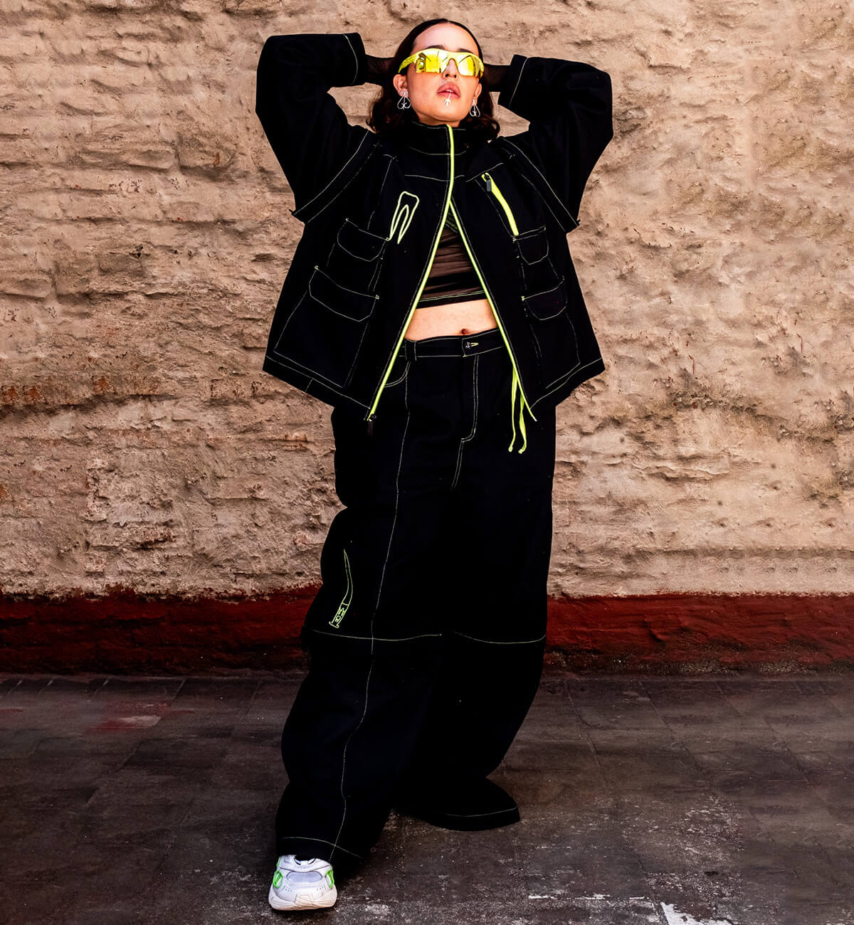 ✴︎ Pantalón Desarmable Agender / Cc: Caníbal ✴︎ Negro Neón