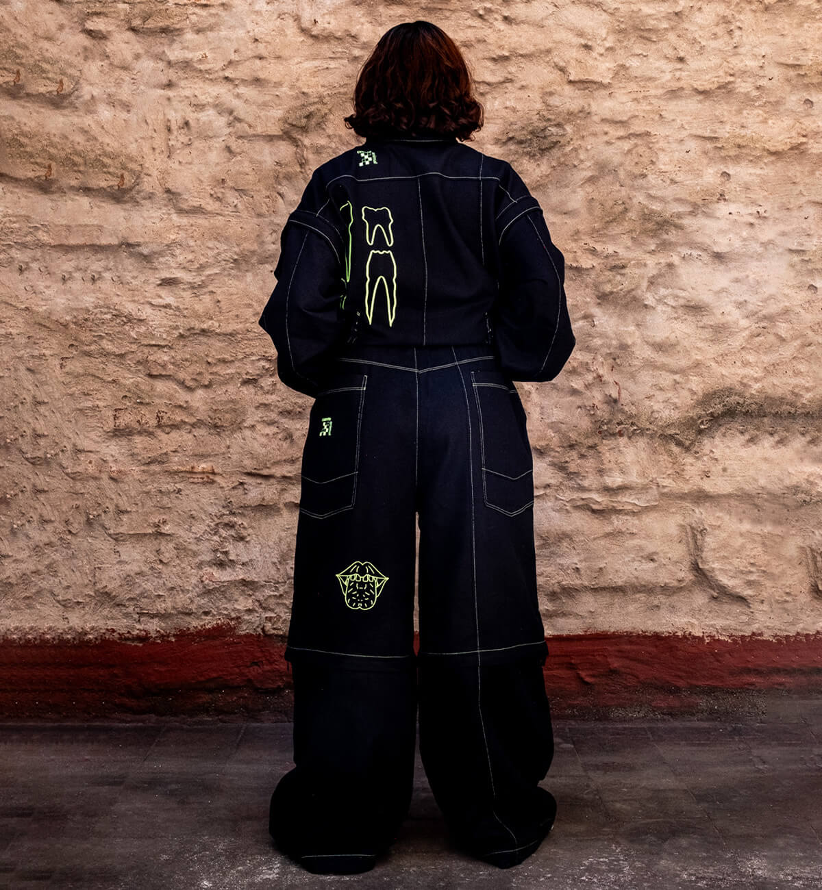 ✴︎ Pantalón Desarmable Agender / Cc: Caníbal ✴︎ Negro Neón